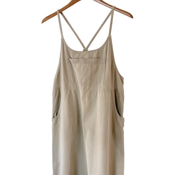 Vintage 90’s J.L. N.Y. Khaki Overall Maxi Dress - Picture 2 of 6